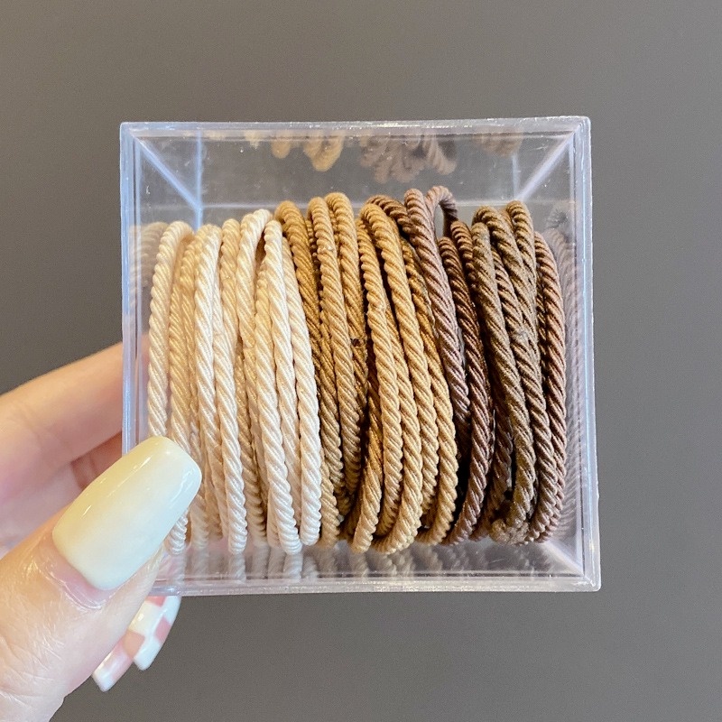 Hộp 50 Dây Buộc Tóc Cao Su Phong Cách Hàn Quốc Dễ Thương Siêu Bền