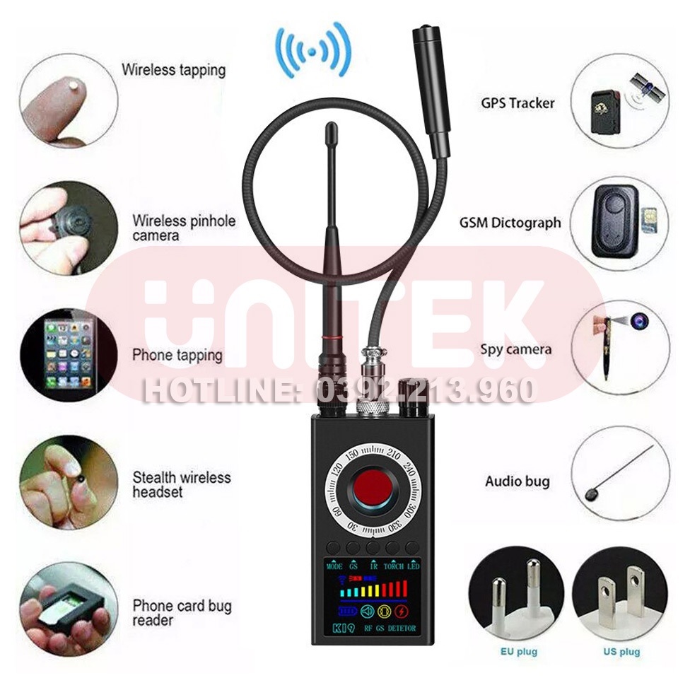 Máy Detector K19: chuyên Dò Phát Hiện Theo Dõi Camera, GPS, Định Vị - hàng chính hãng Detector K19