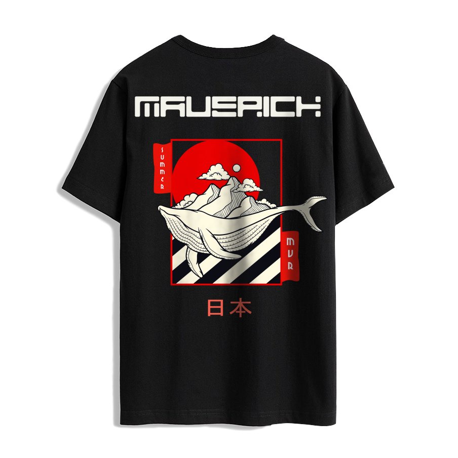 Áo Thun Cotton nam nữ unisex Tay Lỡ Cá Voi Phong Cách Nhật Bản Anime Chính Hãng MVR KK1357