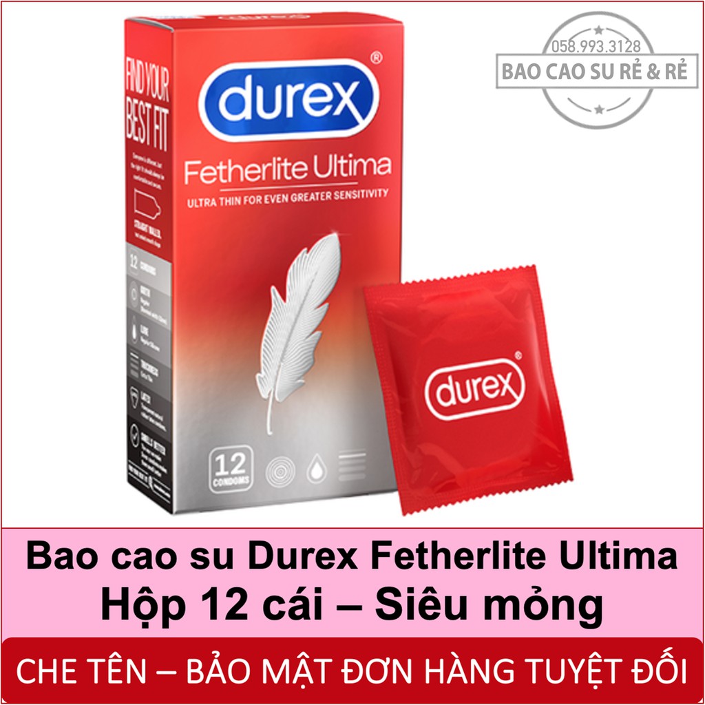 Bao Cao Su Durex Fetherlite Ultima siêu mỏng hộp 12 cái