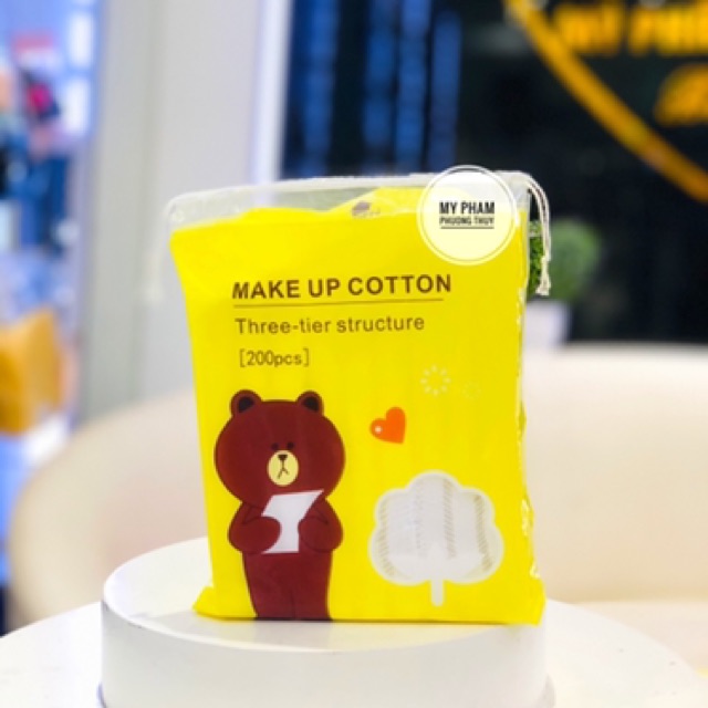 Bông tẩy trang Gấu, vịt, thỏ dễ thương ( 200 miếng) | BigBuy360 - bigbuy360.vn
