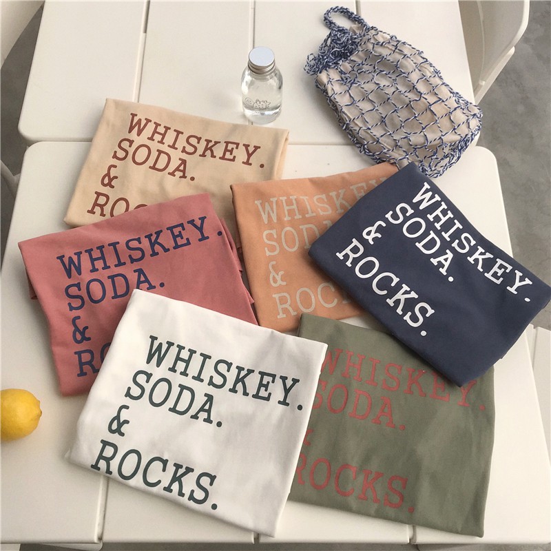 NUZIRO  Áo Thun Tay Ngắn Form Rộng In Chữ Phong Cách Cá Tính Hàn Quốc