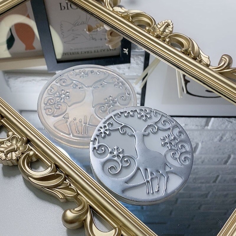 Khuôn silicone móc khóa resin tròn