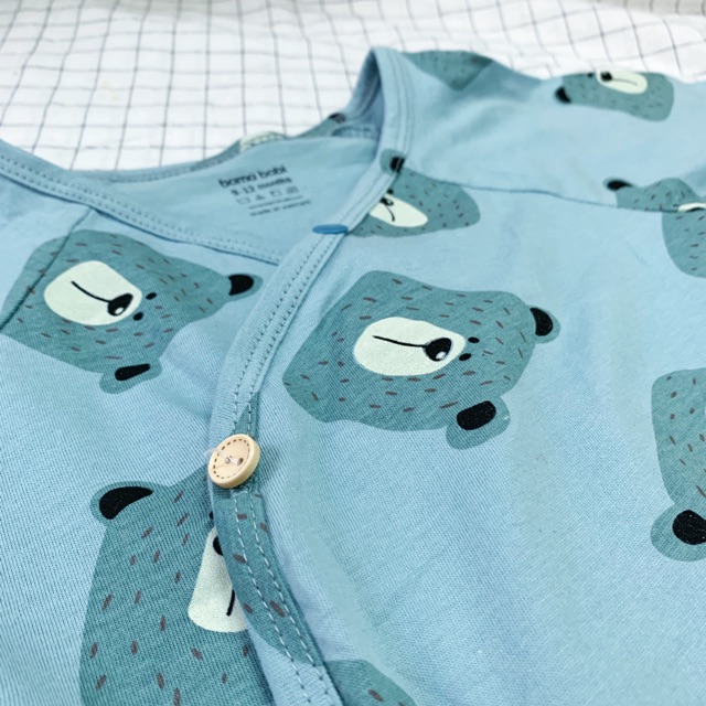 Bodysuit Bama Babi gấu xanh 100% cotton | BigBuy360 - bigbuy360.vn