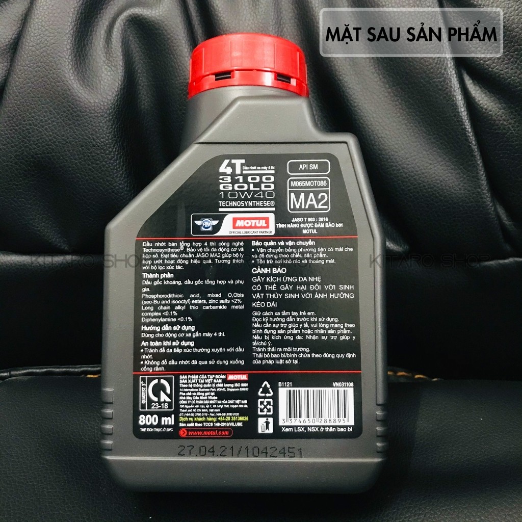 Nhớt Xe Máy Cao Cấp Motul Gold 3100 10W40 800ml