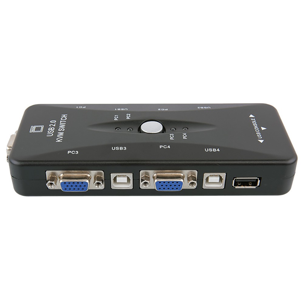 Bộ Công Tắc 4 Cổng Usb 2.0 Kvm 1920x1440 Cho Chuột / Bàn Phím / Máy In / Vga / Video