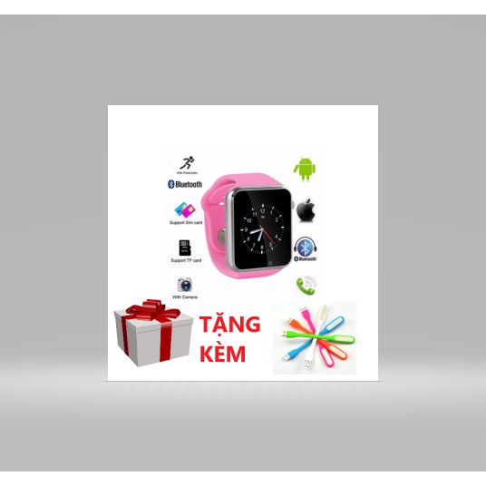 Đồng hồ thông minh Smart Watch Q8 gắn sim độc lập + tặng kèm led dẻo USB