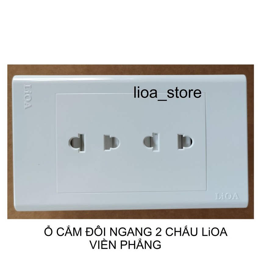 Ổ CẮM ĐÔI 2 CHẤU NGANG  LiOA,