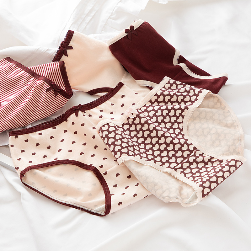 Quần Lót Nữ Cotton Nữ Sinh Hình Tim Ngang Eo  Hàng Loại Đẹp.