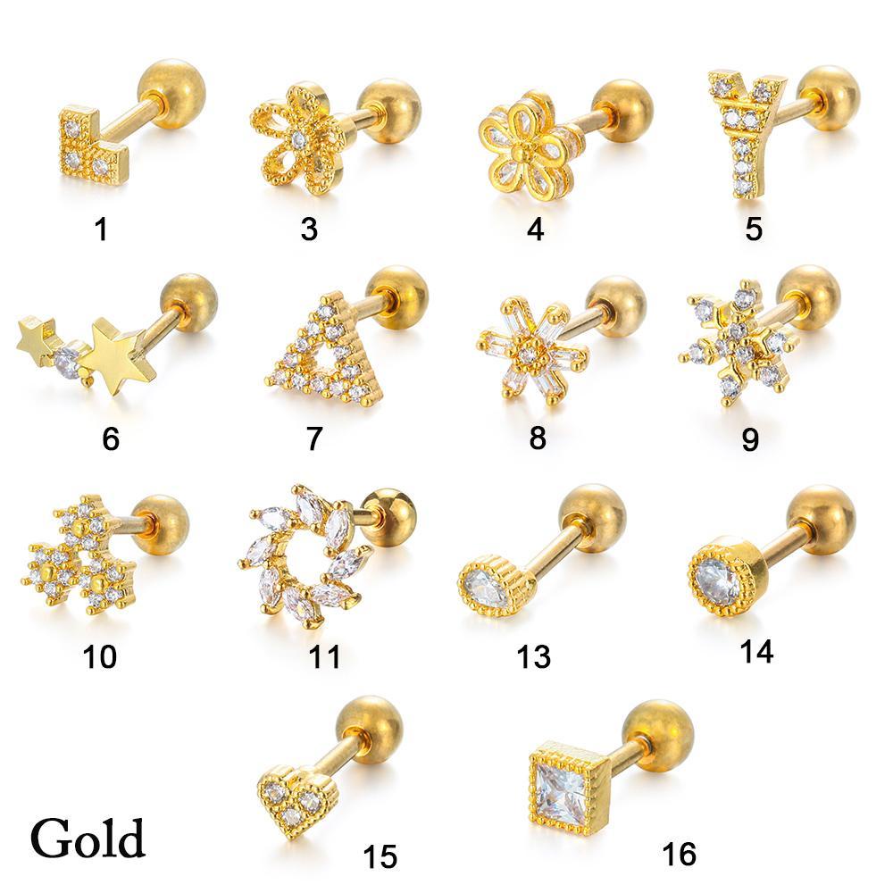 1 Khuyên Xỏ Sụn Tai Bằng Thép Không Gỉ Đính Đá CZ Hình Tháp Eiffel Thời Trang