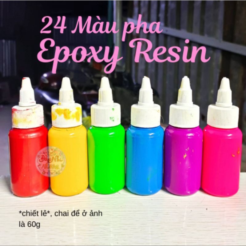 Màu pha Resin AB đục chiết lẻ,màu sắc đậm và tươi sáng cho Epoxy Resin