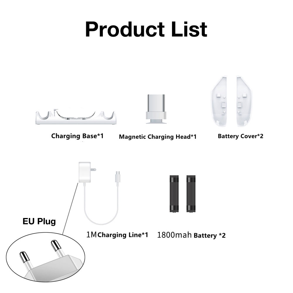 Đế Sạc Đứng Cho Kính Thực Tế Ảo Oculus Quest 2 VR Kèm Pin 2x1800mAh Cho Meta Quest 2