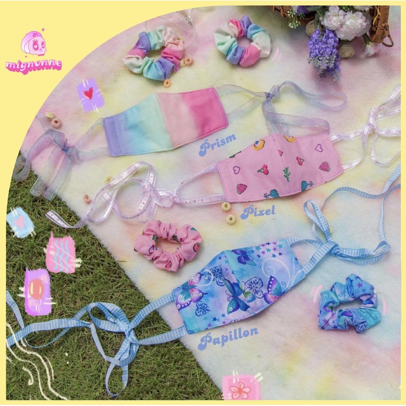 Khẩu Trang Nơ | độc quyền mignonne | 4 Lớp Kháng Khuẩn Chống Bụi Mịn Made in Vietnam Dễ Thương Màu Sắc Thời Trang Cute