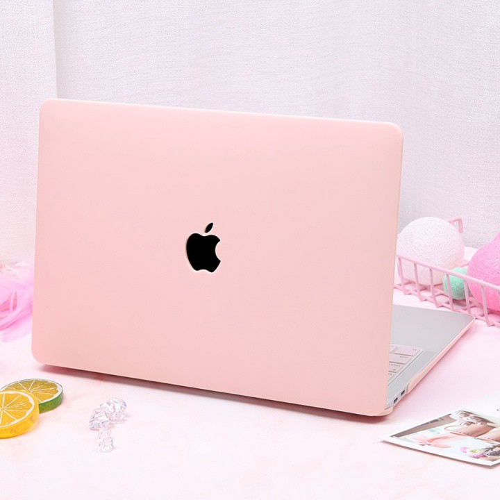 [SET 4 Món] Ốp Macbook, Case Macbook Hồng Pastel (Tặng Nút Chống Bụi, Kẹp Chống Gẫy Sạc)