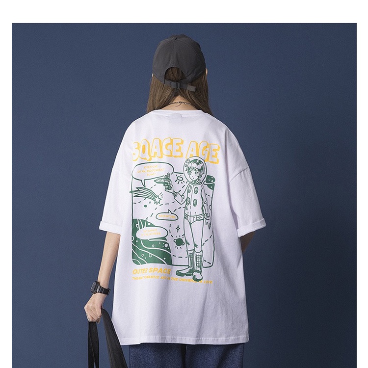 Áo thun tay lỡ ZAMAC in chữ SQACE AGE form rộng Unisex nam nữ phong cách Ulzzang - ZMAT01