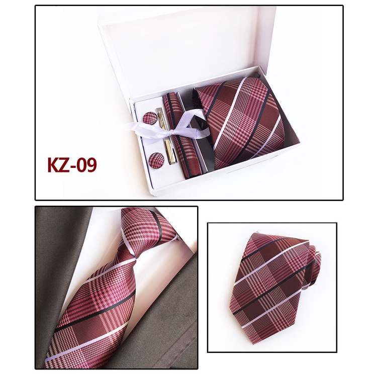 Bộ Kẹp Cà Vạt / Cà Vạt / Khăn Choàng Màu Đỏ 24h Sang Trọng Thích Hợp Làm Quà Tặng Cho Chú Rể