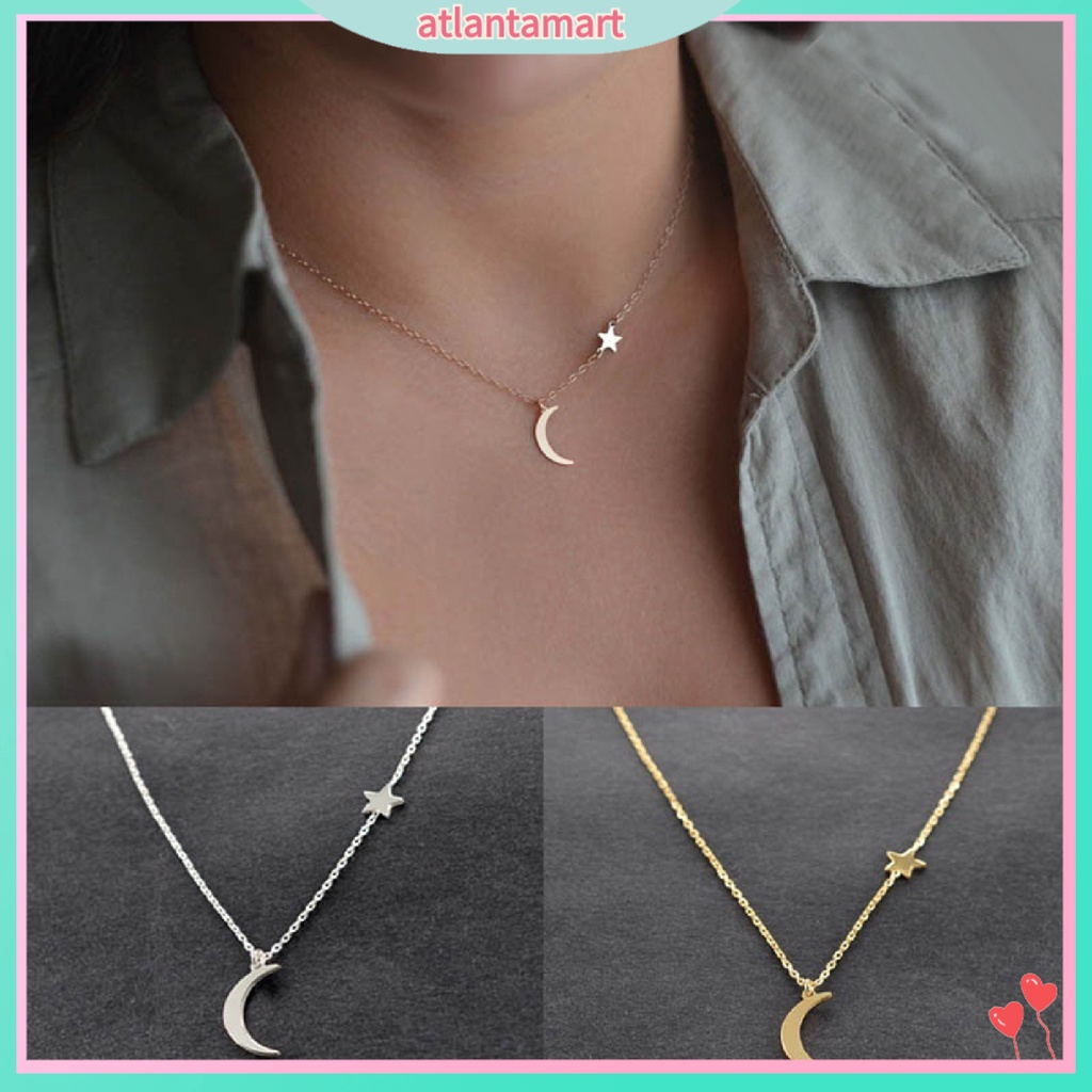 Bộ 2 Vòng Cổ Mặt Trăng Ngôi Sao Thời Trang Nữ Tính