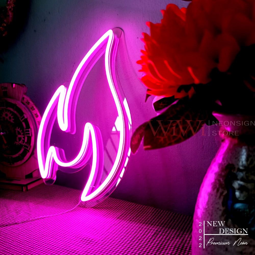Đèn led neon hình ngọn lửa | 30x18 cm | Đèn led neon theo yêu cầu trang trí decor quà tặng cực chất