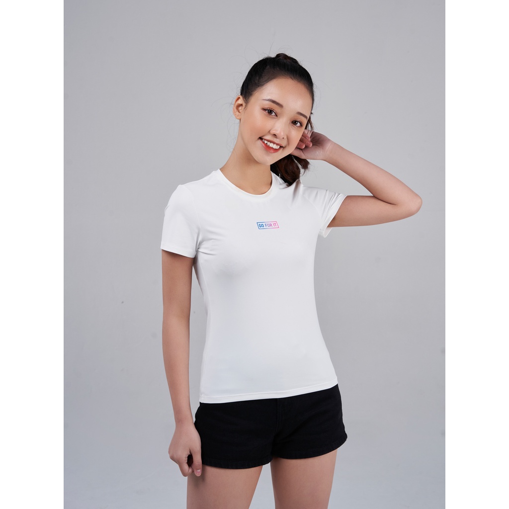 Áo thun nữ YODY, áo phông tay ngắn cổ tròn, thấm hút mồ hôi phong cách thể thao năng động STN5008