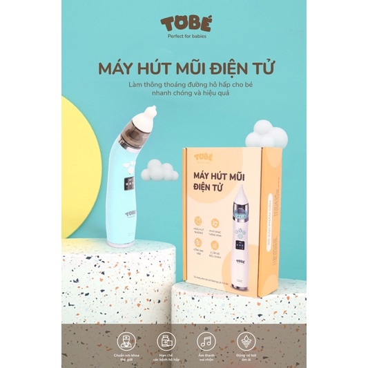 Máy hút mũi điện tử ToBé đầu mềm an toàn cho bé ( Tặng kèm sticker siêu xinh)