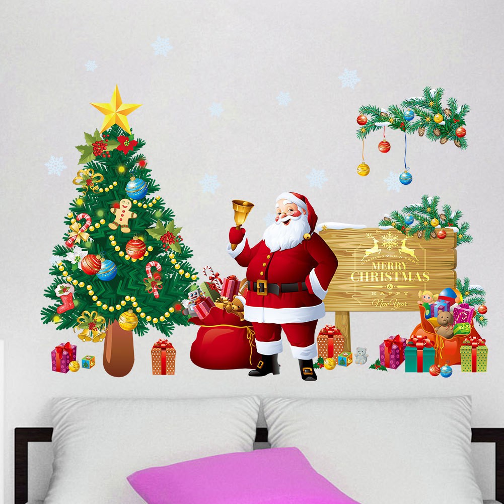 Tranh decal dán tường GIÁNG SINH, NOEL trang trí phòng khách, cửa hàng - Decal dán tường noel