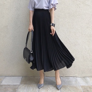 Chân váy xếp ly dáng dài 2 lớp chất liệu chiffon hiệu ứng chân dài,váy dài xếp ly dẻ quạt tạo độ xòe TK LIOLA