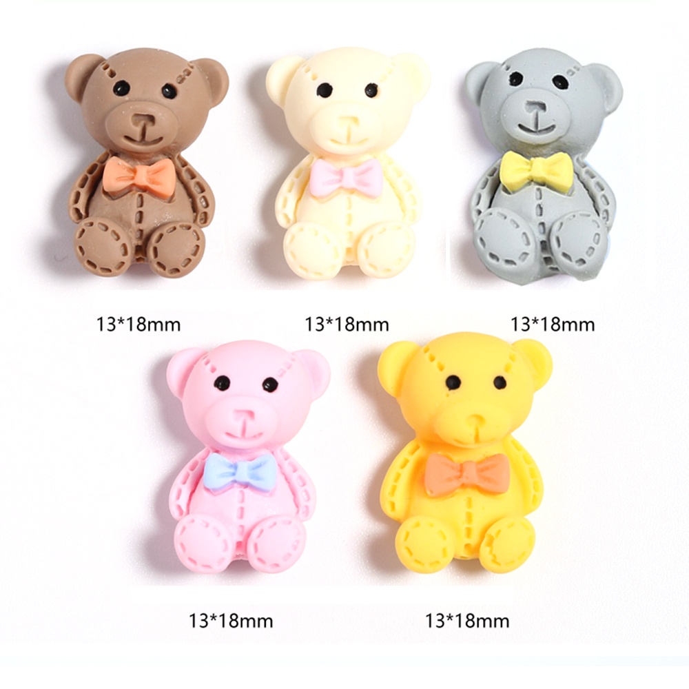 [Hàng mới về] Set 10 phụ kiện trang trí móng tay 3d 13x18mm hình gấu hoạt hình nhiều màu kiểu nhật bản