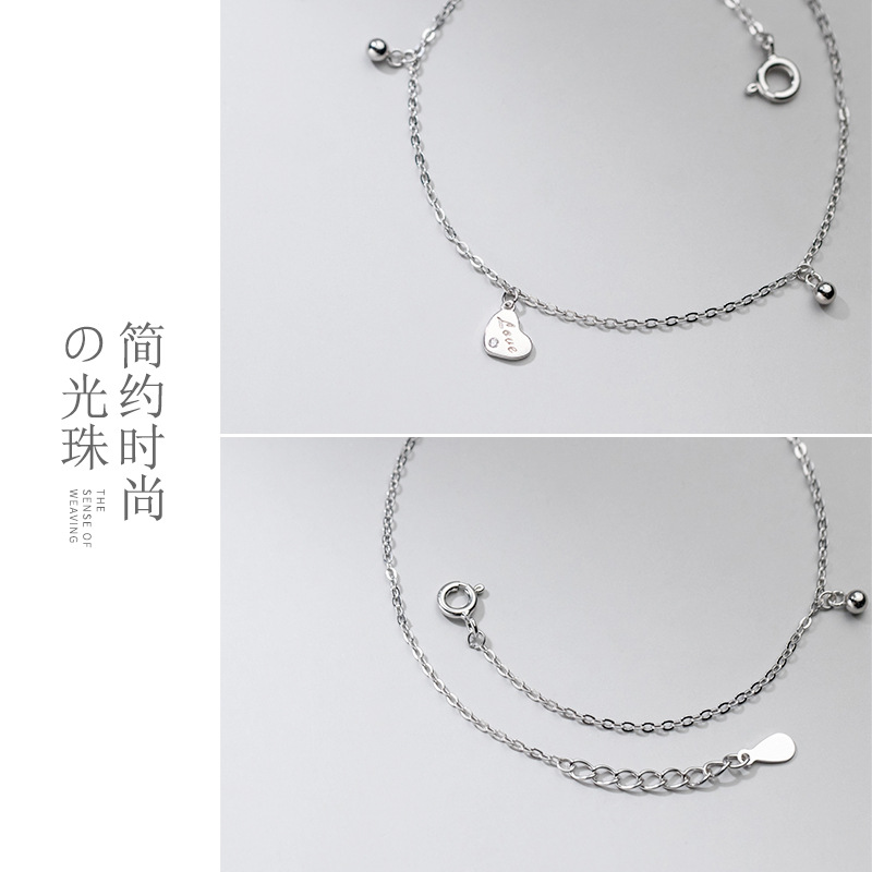 Lắc Chân Mạ Bạc 925 Thiết Kế Đơn Giản Xinh Xắn | BigBuy360 - bigbuy360.vn