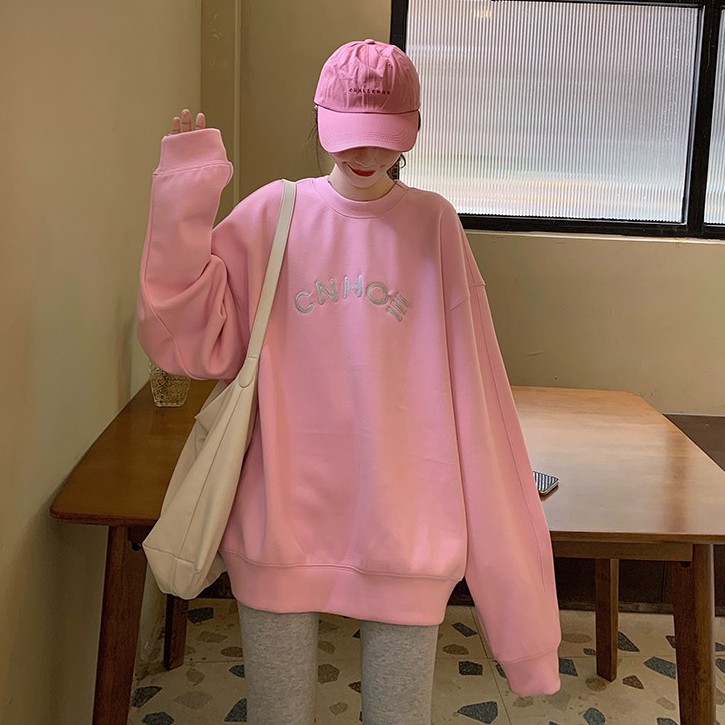 Áo Sweater In Chữ Tiếng Anh Phong Cách Thời Trang Hàn Quốc Cho Nữ