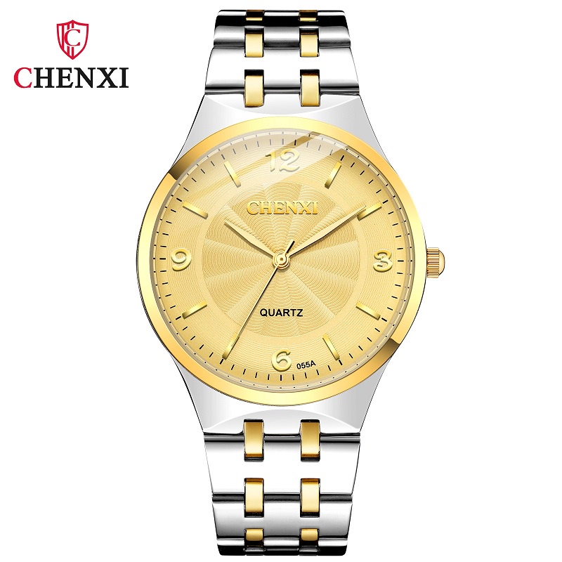 Đồng Hồ Analog Máy Quartz Dây Thép Không Gỉ Chống Thấm Nước CHENXI