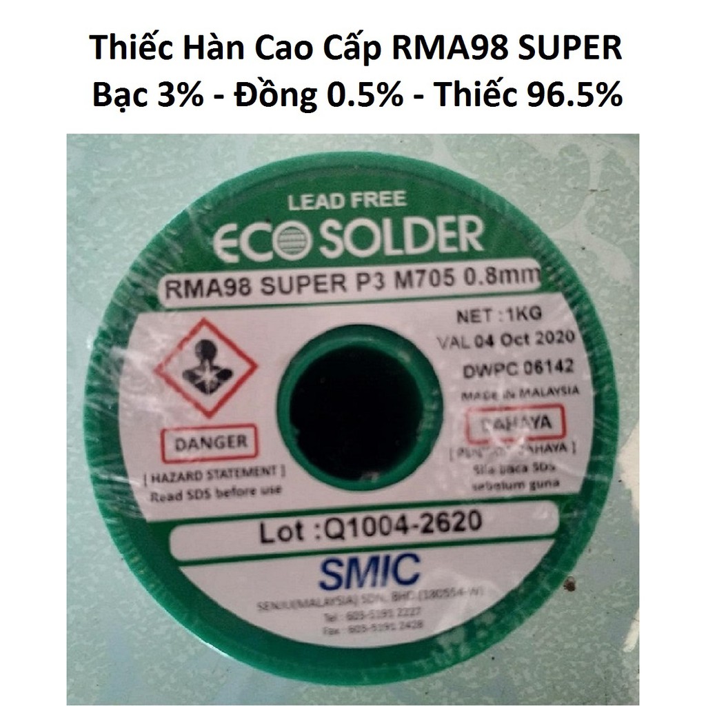 Thiếc hàn không chì có nhựa thông trong lõi dây thiếc