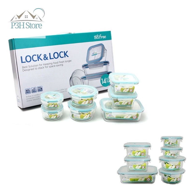 Bộ Bisfree 15 hộp nhựa tritan GREEN LocknLock LBF631S15