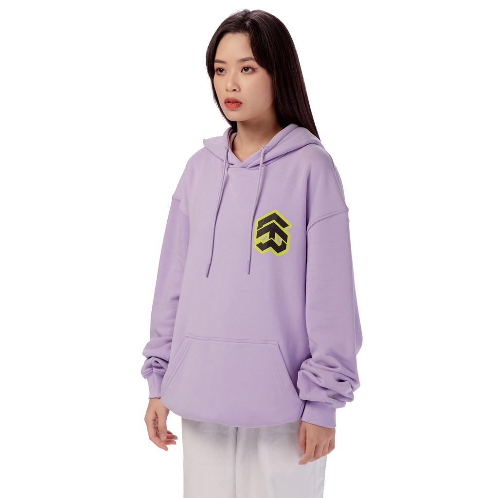 5THEWAY® /stroke/ BIG LOGO SQUARE HOODIE™ in PASTEL LILAC aka Áo Hoodie Tím Tay Dài