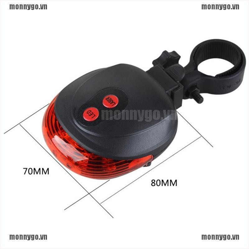 Set 2 Đèn Laser Báo Hiệu + 5 Đèn Led Cao Cấp Gắn Đuôi Xe Đạp