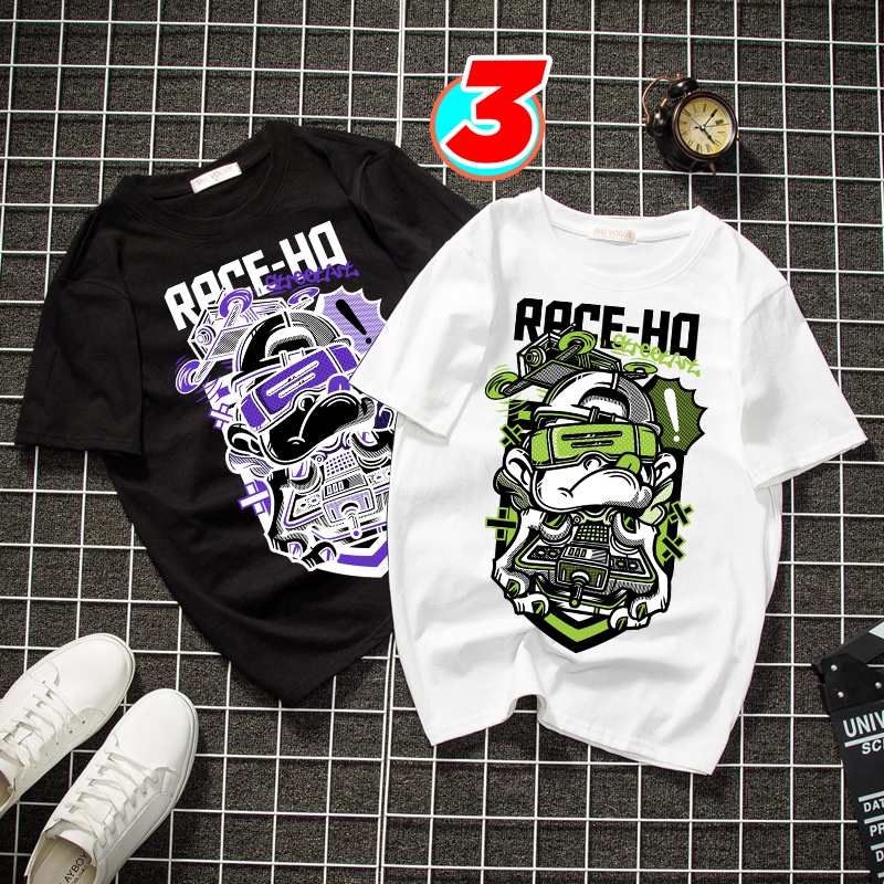 Áo thun Unisex tay ngắn in 3d chi tiết  - vải cotton Tay lỡ form rộng oversize streetwear