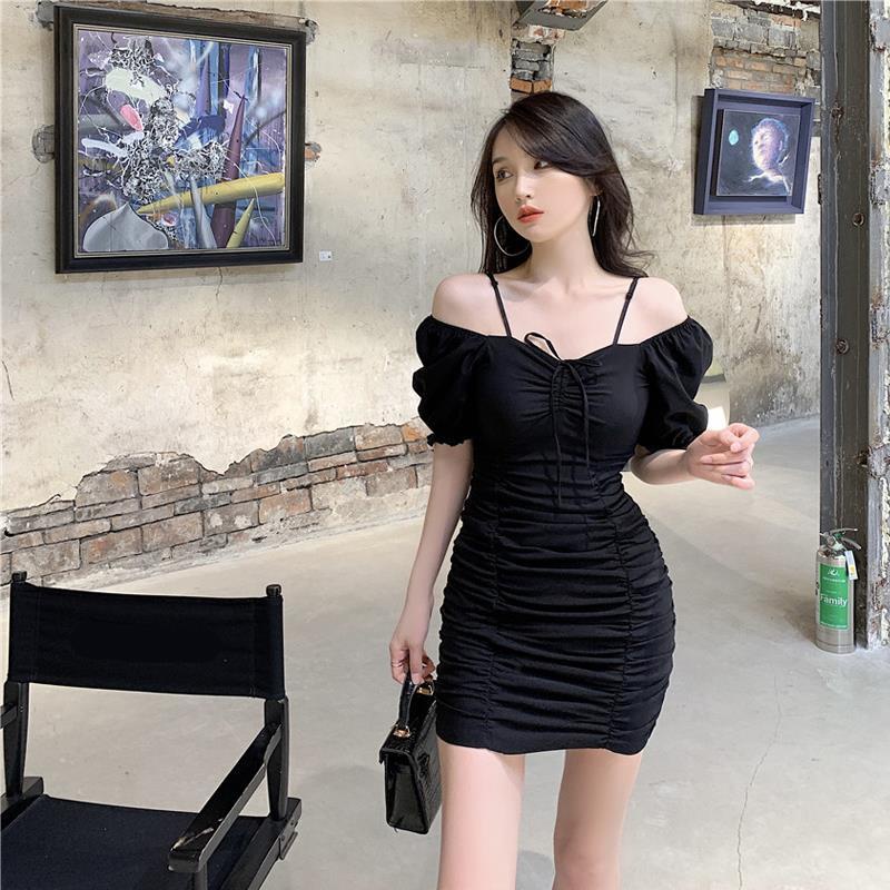 Đầm Tay Phồng Ôm Dáng Thời Trang Mùa Hè Phong Cách Pháp Mới Cho Nữ 2021