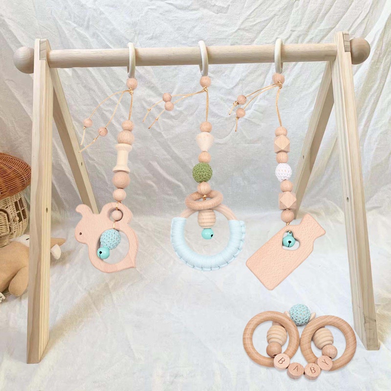 Set 4 Đồ Chơi Vòng Lục Lạc Treo Xe Đẩy / Tập Nhai Cho Bé Sơ Sinh