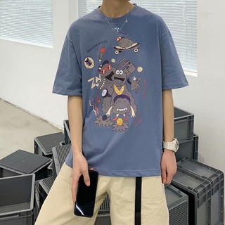 Áo Thun Nam Ngắn Tay Họa Tiết Hình Quái Vật