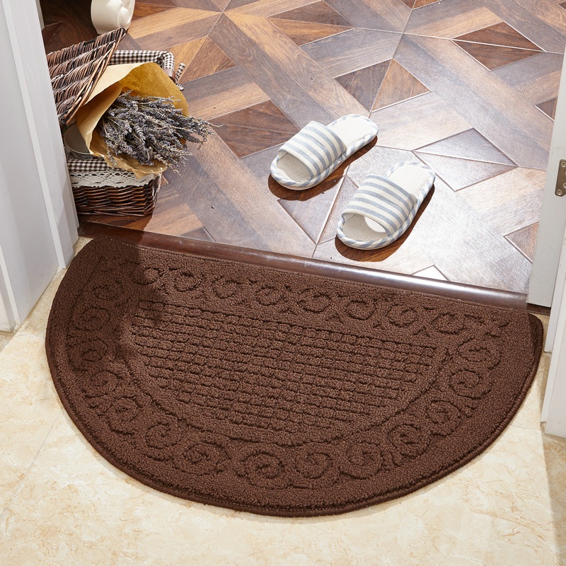 Thảm Lau Chân, Thảm Nỉ Loại Đẹp Chùi Chân Hình Bán Nguyệt 40x60cm, Thảm Vầng Trăng Mềm Thấm Hút Nước Siêu Tốt, Đế Cao Su