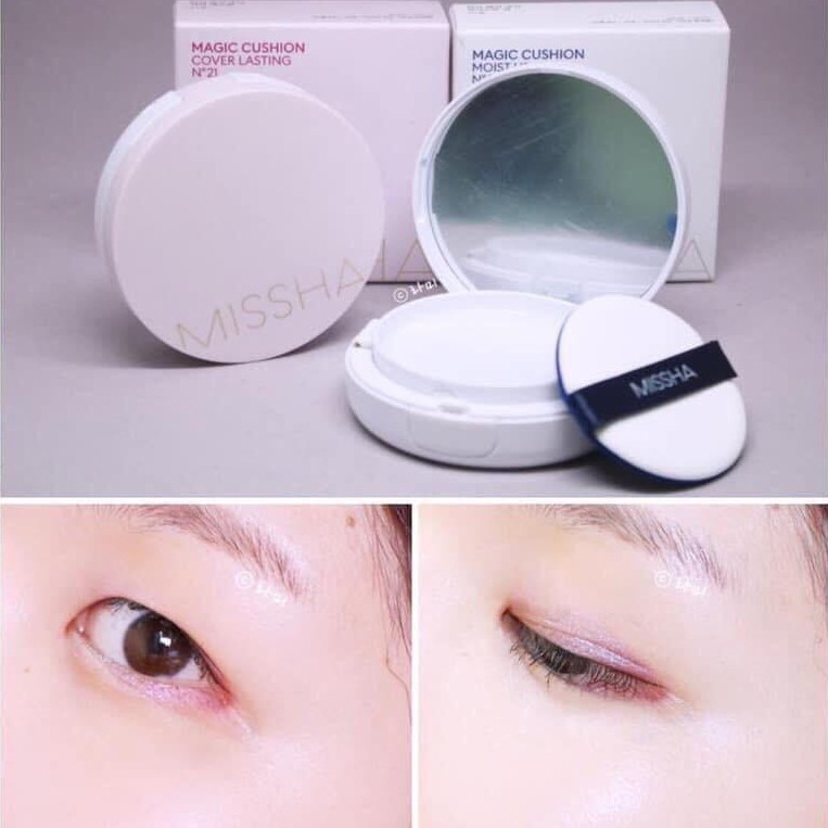 Cushion Missha M Magic Cushion Cover Lasting SPF50+/PA+++ 15g Hàn Quốc, che phủ cao, kiềm dầu