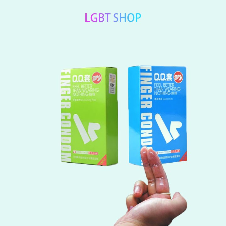 Bao cao su ngón tay, condom finger cho les, bcs siêu nhỏ, siêu mỏng, siêu bôi trơn bạc hà mát lạnh (hộp 10 cái)