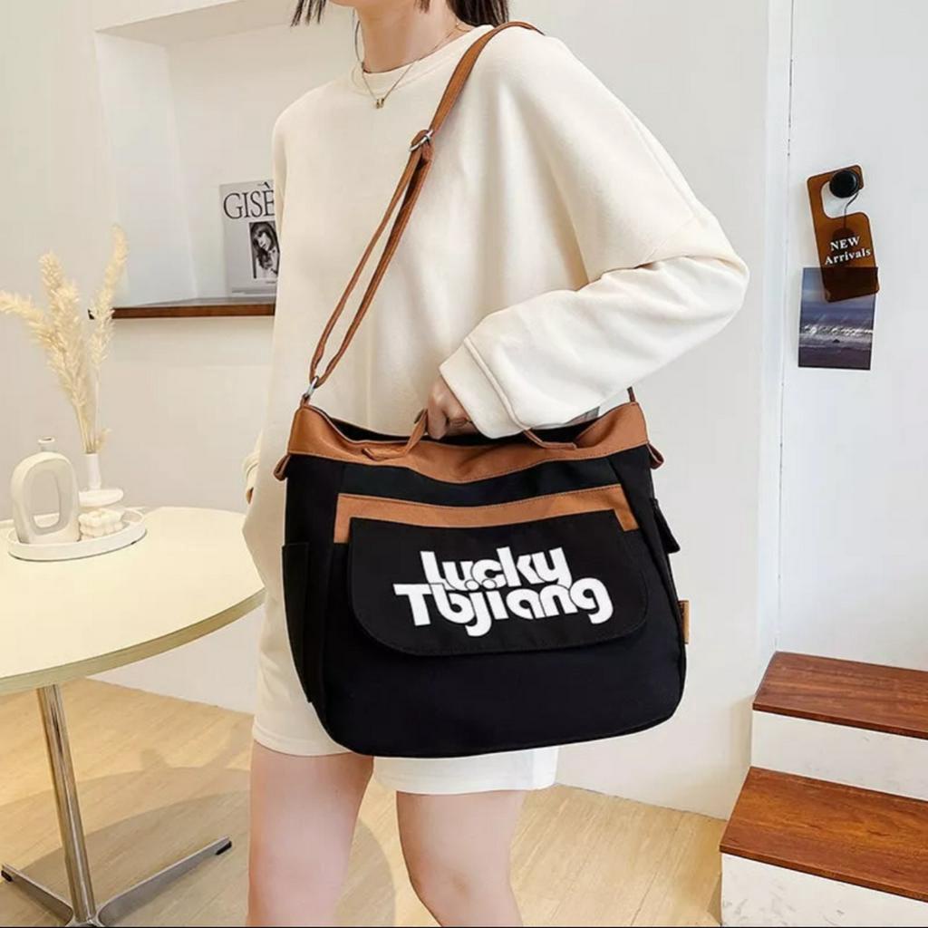 Túi đeo chéo nữ vải canvas túi đeo vai đi học đi chơi phong cách Hàn Quốc