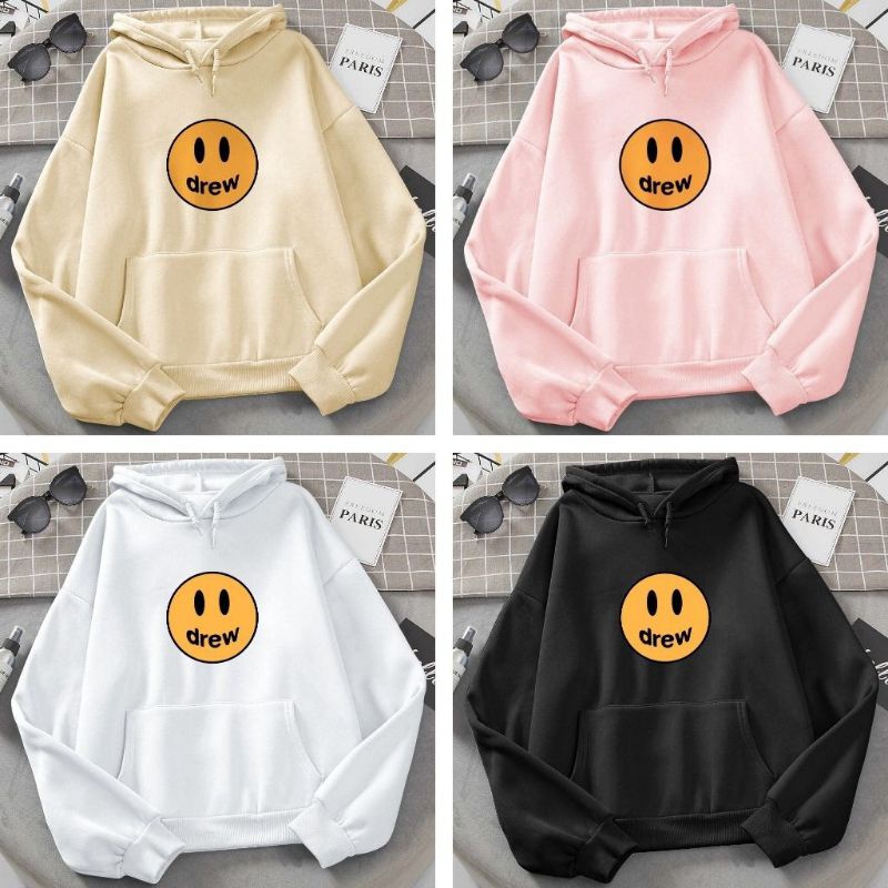 Áo hoodie unisex nỉ in mặt cười dreww size 35- 70kg