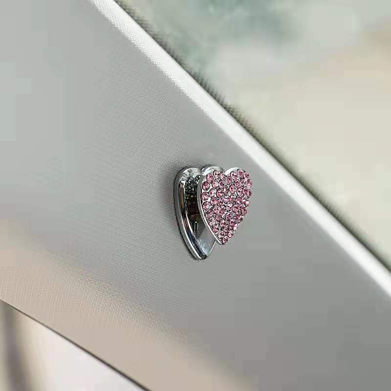 Car Car Interior Supplies Decoration Complete Collection Small Car Hook Adhesive Women's Diamond-Embedded Creative Seat Back Alloy High-End car accessories UwRq