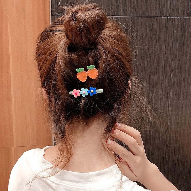 Kẹp tóc hình bông hoa/ trái cây xinh xắn dành cho phái nữ