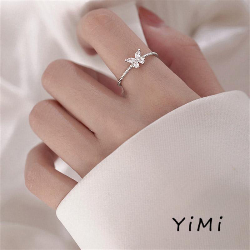 Nhẫn Hình Bướm Đính Đá Đơn Giản Thời Trang Cho Nữ