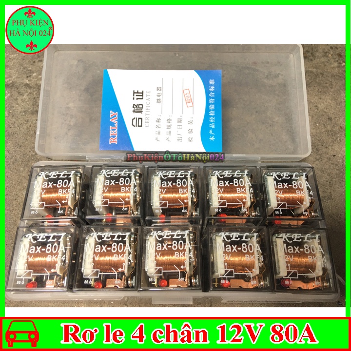 Rơ le 4 chân 12v/24v 80a nhựa trong chống nước