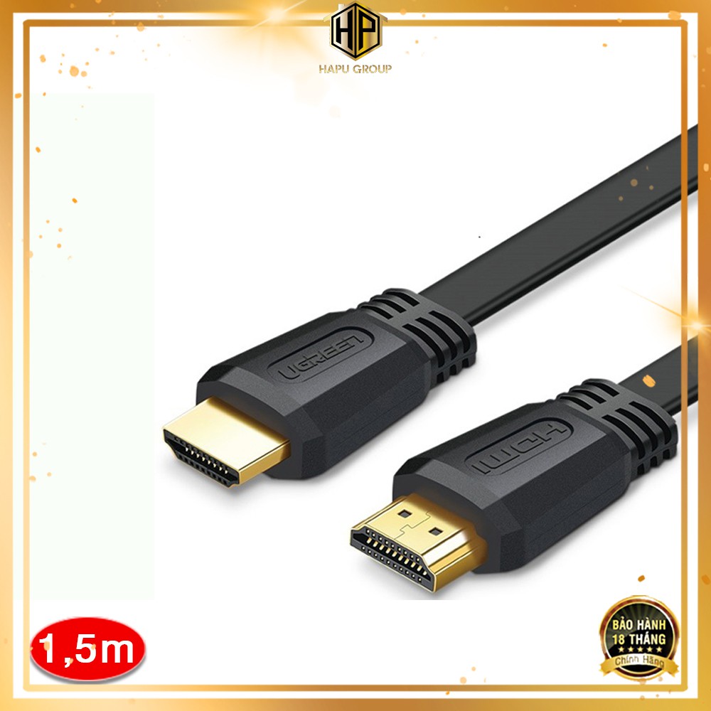 Cáp HDMI 2.0 dẹt Ugreen 50819 dài 1.5m độ phân giải 4K giá rẻ - Hapugroup