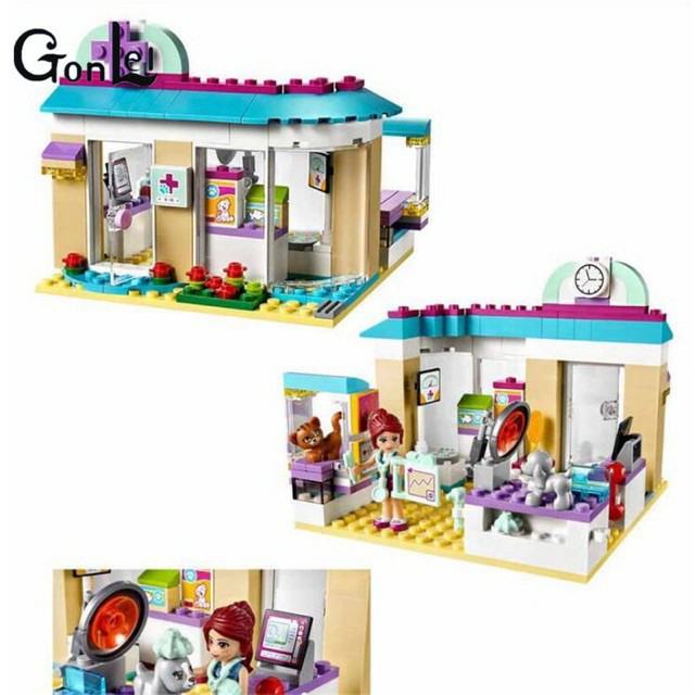 Đồ chơi lắp ráp xếp hình Friends Bela 10537-Trạm thú y,phòng khám y tế 203 khối -lego con gái