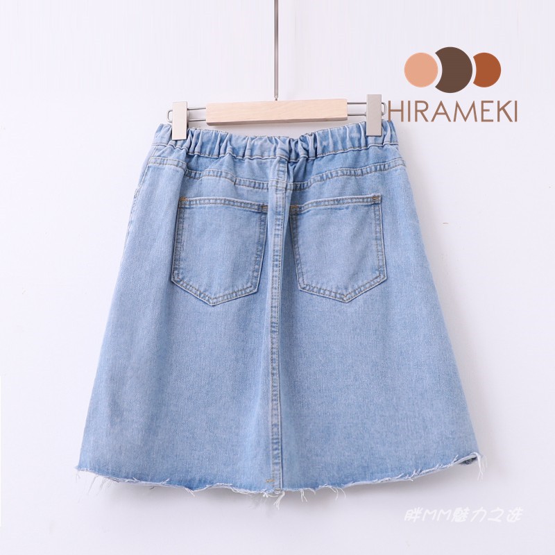 [BIGSIZE] CHÂN VÁY JEAN CHỮ A CÓ THUN SAU LƯNG 60-95KG - CV66 | BigBuy360 - bigbuy360.vn